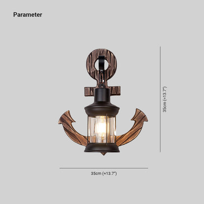 Vivolux | Vintage Anker LED Wandleuchte - Industrie Metall & Holz für Esszimmer/Wohnzimmer
