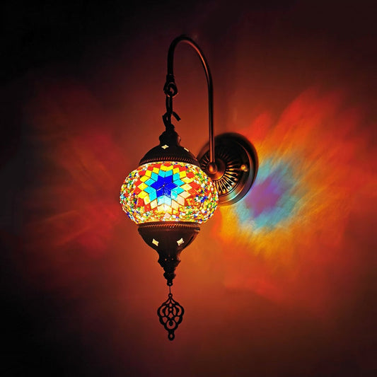 Vivolux | 1 Licht Wand Sconces Beleuchtung Dekorative Globale Handgerollte Kunstglas Wandmontage Lampe in Rot/Orange/Grün