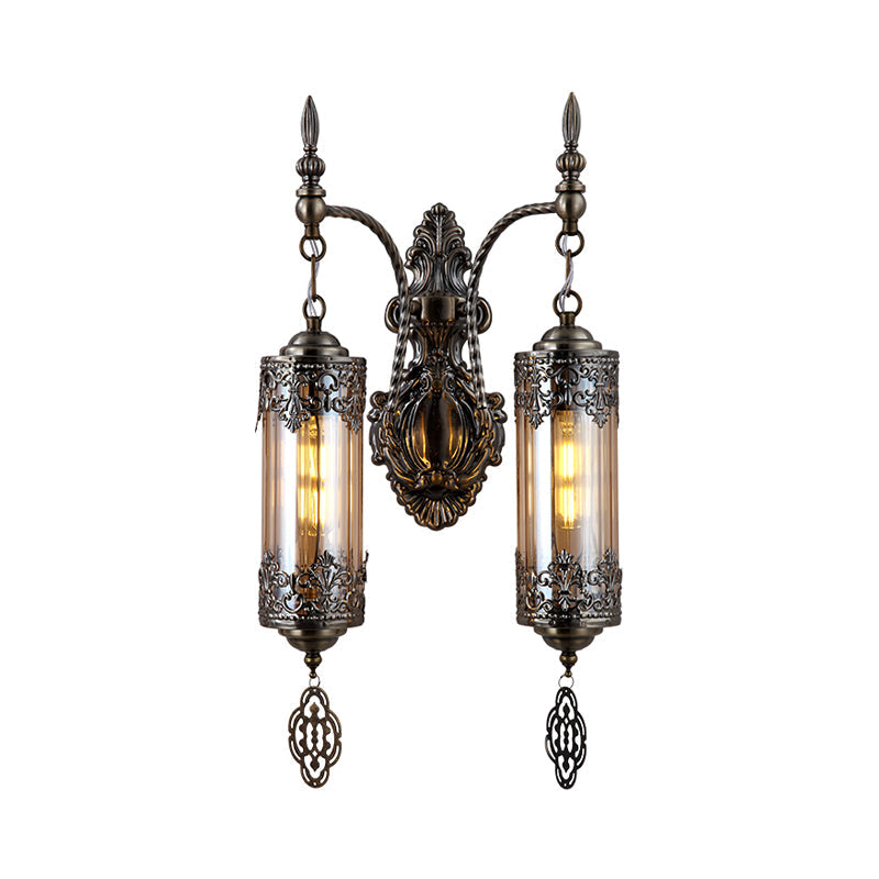 Vivolux | Zylinder Restaurant Wand Sconce Licht Türkisches Metall 1/2 Lichter Bronze Wandbeleuchtung Armatur