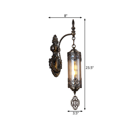 Vivolux | Zylinder Restaurant Wand Sconce Licht Türkisches Metall 1/2 Lichter Bronze Wandbeleuchtung Armatur