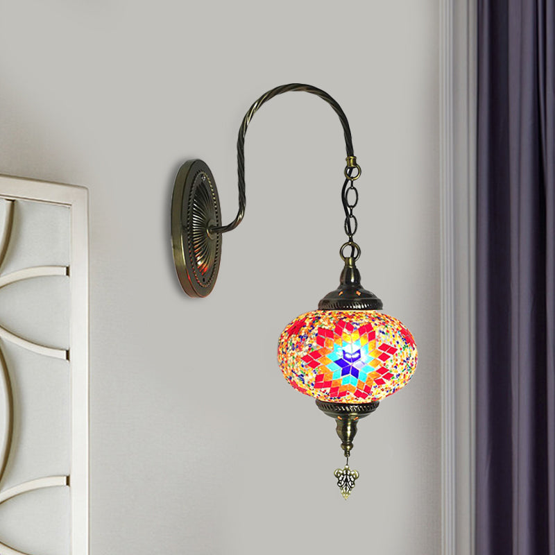 Vivolux | Sphere Cut Glass Wandlamp Decoratief 1 Lamp Living Room Wandlicht Armatuur in Rood/Rood en Blauw