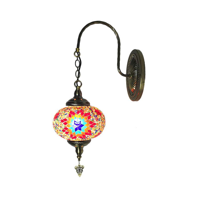 Vivolux | Sphere Cut Glass Wandlamp Decoratief 1 Lamp Living Room Wandlicht Armatuur in Rood/Rood en Blauw
