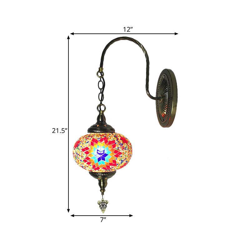 Vivolux | Sphere Cut Glass Wandlamp Decoratief 1 Lamp Living Room Wandlicht Armatuur in Rood/Rood en Blauw