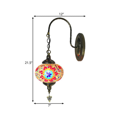 Vivolux | Sphere Cut Glass Wandlamp Decoratief 1 Lamp Living Room Wandlicht Armatuur in Rood/Rood en Blauw