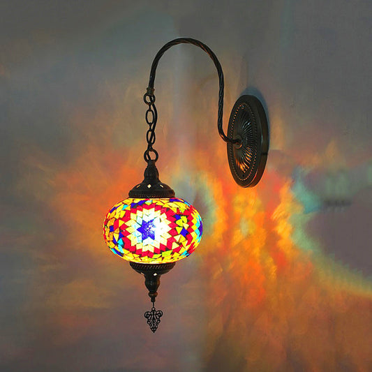 Vivolux | Sphere Cut Glass Wandlamp Decoratief 1 Lamp Living Room Wandlicht Armatuur in Rood/Rood en Blauw