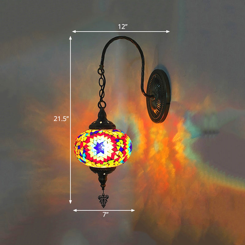 Vivolux | Sphere Cut Glass Wandlamp Decoratief 1 Lamp Living Room Wandlicht Armatuur in Rood/Rood en Blauw