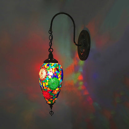 Vivolux | 1 Licht Geschnittenes Glas Wandbeleuchtung Traditionell Rot/Orange/Grün Tropfenförmige Wohnzimmer Wandleuchte Armatur