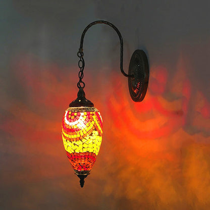 Vivolux | 1 Licht Geschnittenes Glas Wandbeleuchtung Traditionell Rot/Orange/Grün Tropfenförmige Wohnzimmer Wandleuchte Armatur