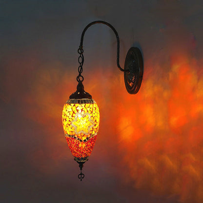 Vivolux | 1 Licht Geschnittenes Glas Wandbeleuchtung Traditionell Rot/Orange/Grün Tropfenförmige Wohnzimmer Wandleuchte Armatur