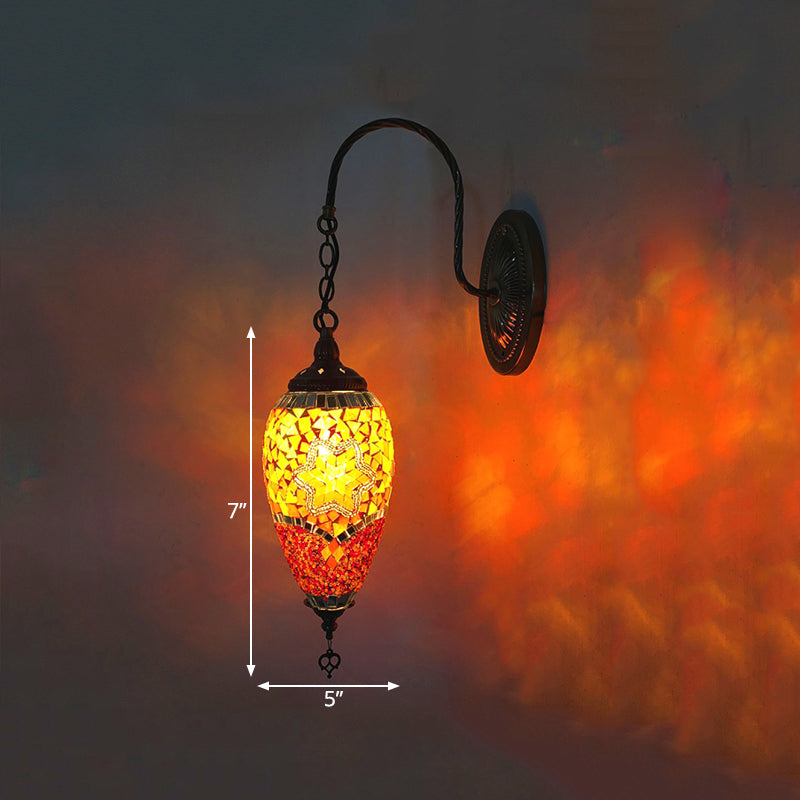 Vivolux | 1 Licht Geschnittenes Glas Wandbeleuchtung Traditionell Rot/Orange/Grün Tropfenförmige Wohnzimmer Wandleuchte Armatur