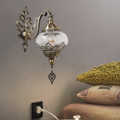 Vivolux | Traditionele Bal Wandlamp 1 Gloeilamp Metaal Muurmontage Verlichting in Wit Geel, 5"/7" Breed