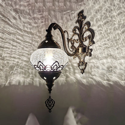 Vivolux | Traditionele Bal Wandlamp 1 Gloeilamp Metaal Muurmontage Verlichting in Wit Geel, 5"/7" Breed