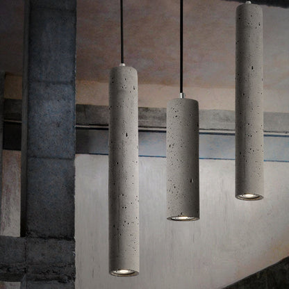 Vivolux | StoneCast Industrielle Zylinder-Pendelleuchte aus Beton | 1 Licht | Glatte oder Raue Oberfläche