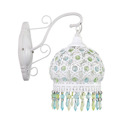 Vivolux | Traditionelle Kuppel Wand Sconce Lampe 1 Glühbirne Metall Wandmontage Licht in Weiß/Rosa/Orange für Wohnzimmer
