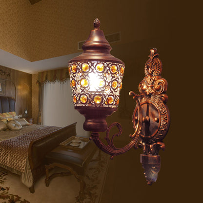 Vivolux | Bohemian Lantern Wandlamp 1-kop Metaal Wandmontage Lamp in Koper voor Slaapkamer