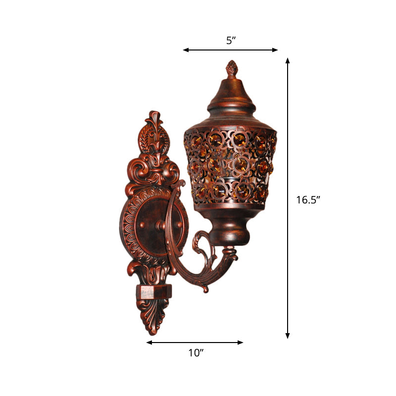 Vivolux | Bohemian Lantern Wandlamp 1-kop Metaal Wandmontage Lamp in Koper voor Slaapkamer