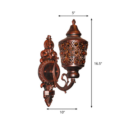 Vivolux | Bohemian Lantern Wandlamp 1-kop Metaal Wandmontage Lamp in Koper voor Slaapkamer