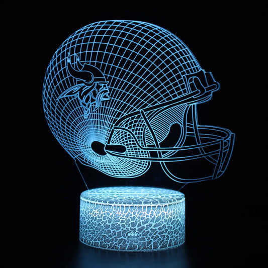 Vivolux | Minnesota Vikings Football Helm 3D Optical Illusion Lampe