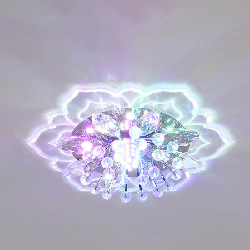 Vivolux | GlowPetal LED Kristall Deckenleuchte | Blumenförmig | Modernes Design | Energiesparend | Dekorative Beleuchtung