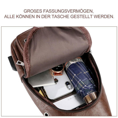 Vivolux | Schultertasche Crossbodytasche für Herren mit USB-Ladeanschluss