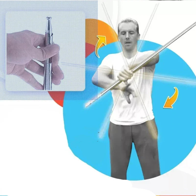 Tragbarer Metallstab für Selbstverteidigung und Zauberkunst