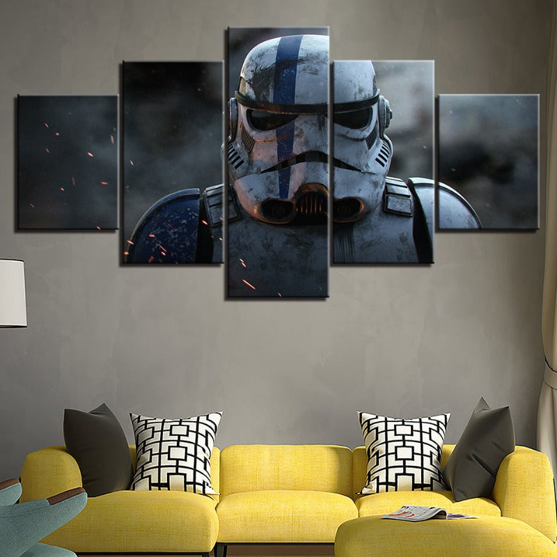 Vivolux | Stormtrooper Star Wars - 5 Teile Canvas Wandkunst - Hochauflösender Druck