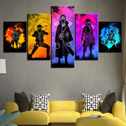 Vivolux | 5 Stück Naruto Anime - Leinwand Wandkunst Gemälde