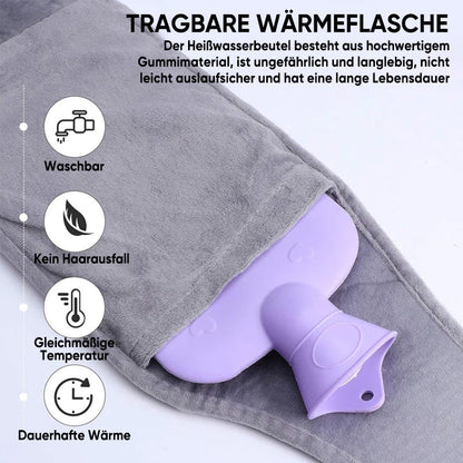 Nachfüllbarer Wärmflaschengürtel aus Plüsch