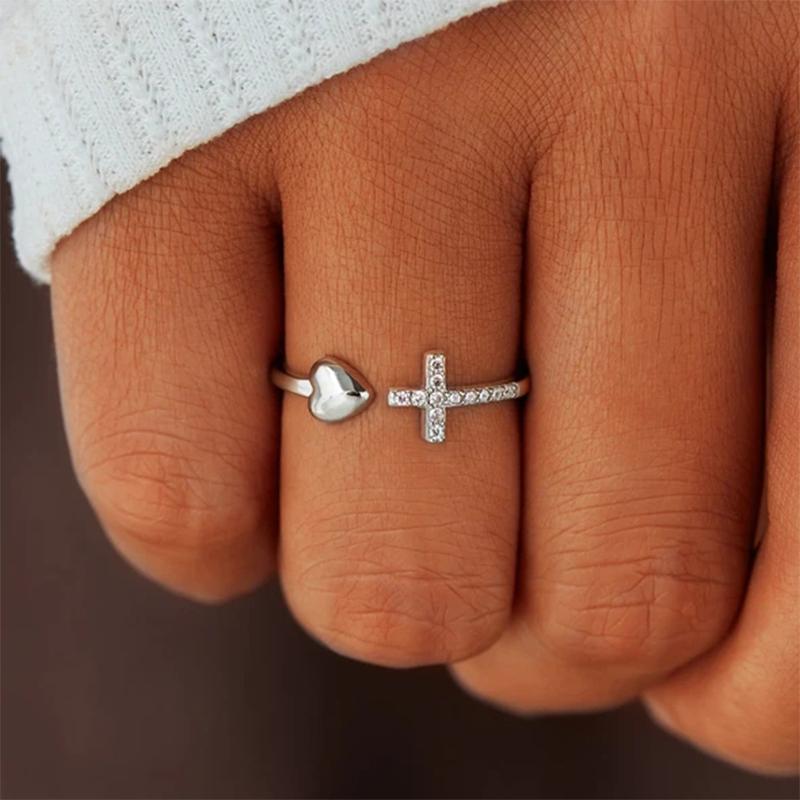 Love S925 Sterling Silber Kreuz Ring