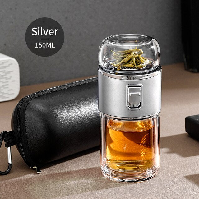 Vivolux | Doppelglas Tee-Infuser Thermosflasche