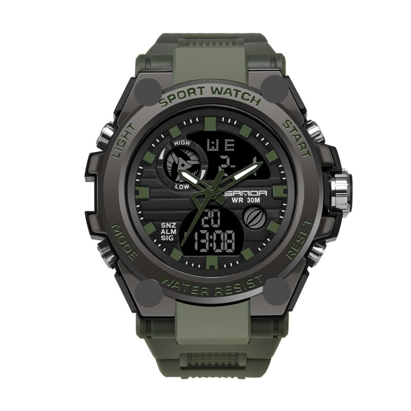 Vivolux | Sportliche Dual-Display Mode Multifunktionale wasserdichte leuchtende Herrenarmbanduhr