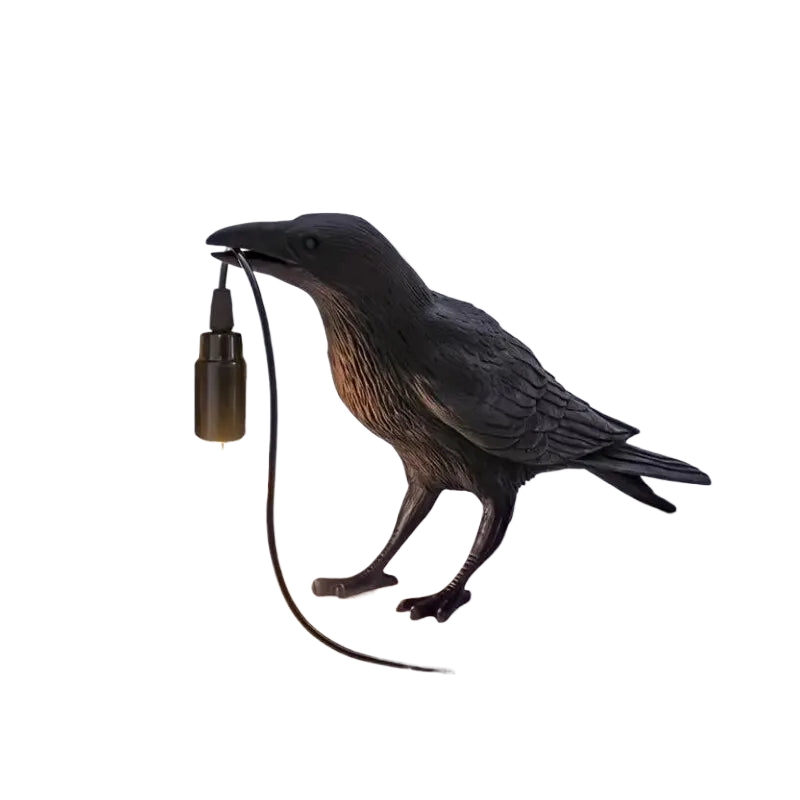 Vivolux | E14-Birne mit Stecker Gotische Rabenlampe Vintage Harz Vogel Lampe für Nachttisch, Büro, Wohnzimmer Bauernhaus Art Deco Stil
