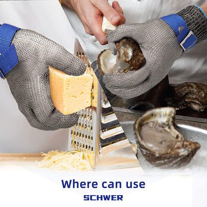 Vivolux | Lebensmittelqualität Edelstahl Mesh Metall Handschuh