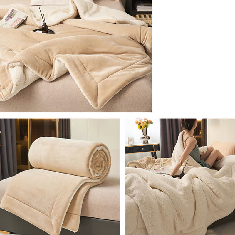 Vivolux | Einfarbige dicke doppelseitige Samt-Würfeldecke