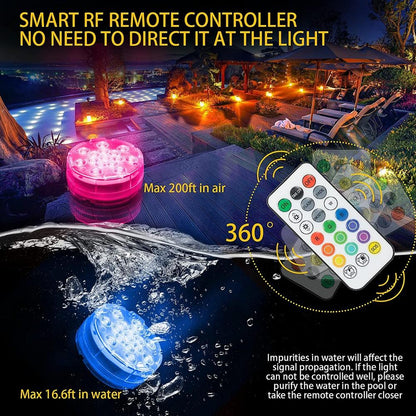 Vivolux | 4-Pack: Dekorative wasserdichte batteriebetriebenen LED-Leuchten - 16 wechselnde Farben