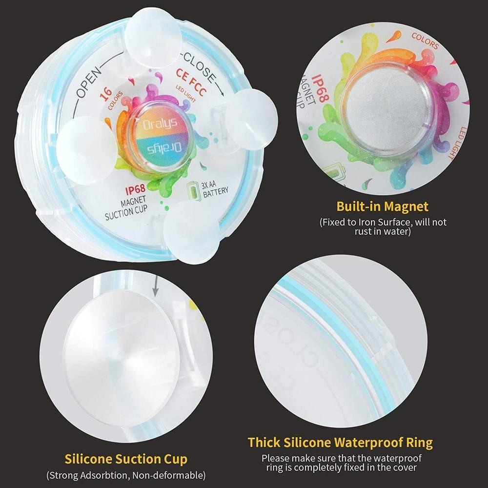 Vivolux | 4-Pack: Dekorative wasserdichte batteriebetriebenen LED-Leuchten - 16 wechselnde Farben