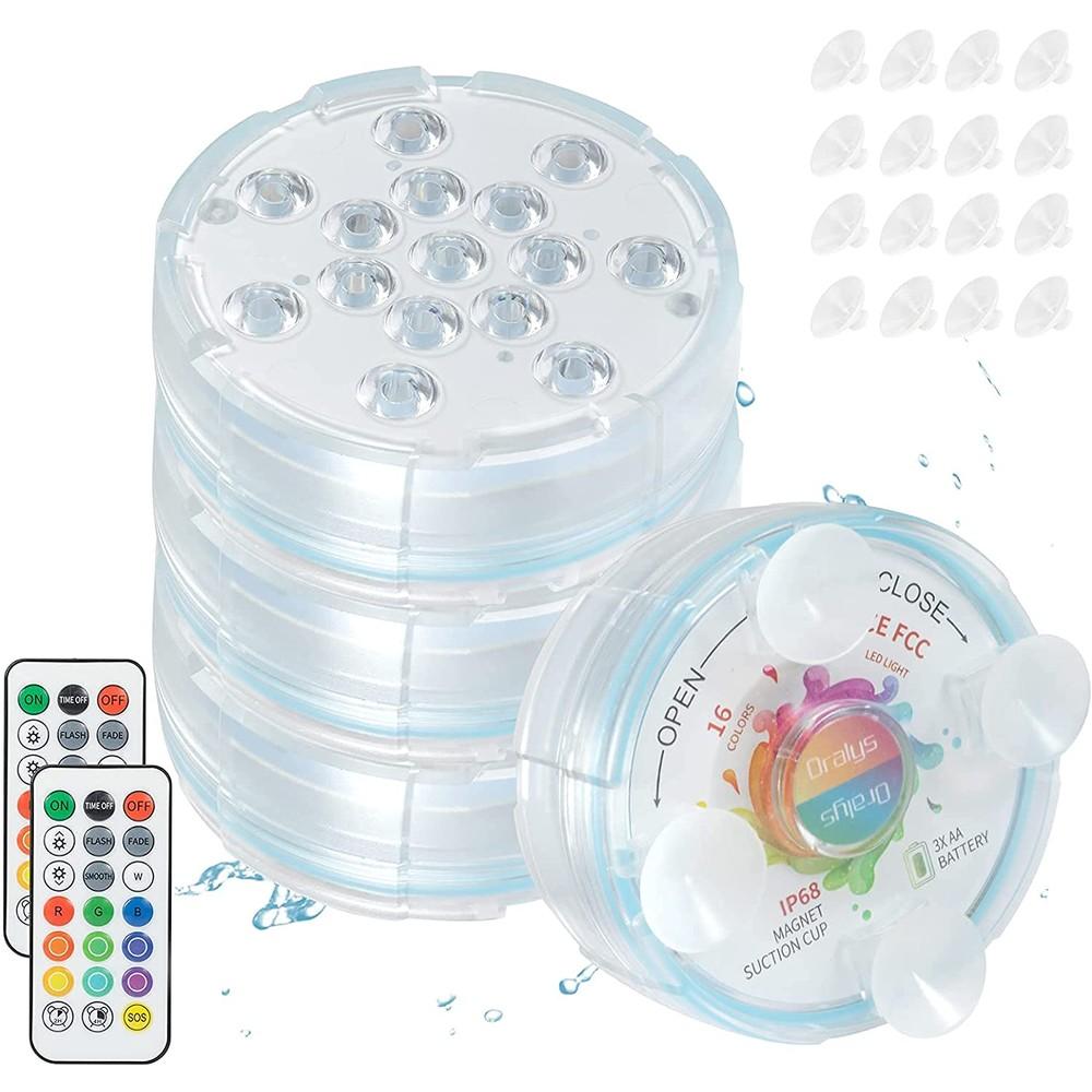 Vivolux | 4-Pack: Dekorative wasserdichte batteriebetriebenen LED-Leuchten - 16 wechselnde Farben