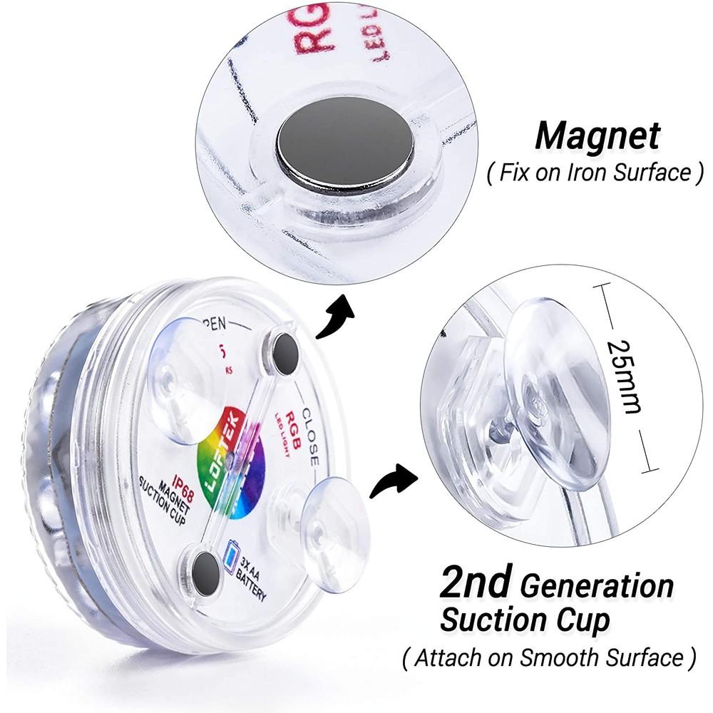 Vivolux | 4-Pack: Dekorative wasserdichte batteriebetriebenen LED-Leuchten - 16 wechselnde Farben