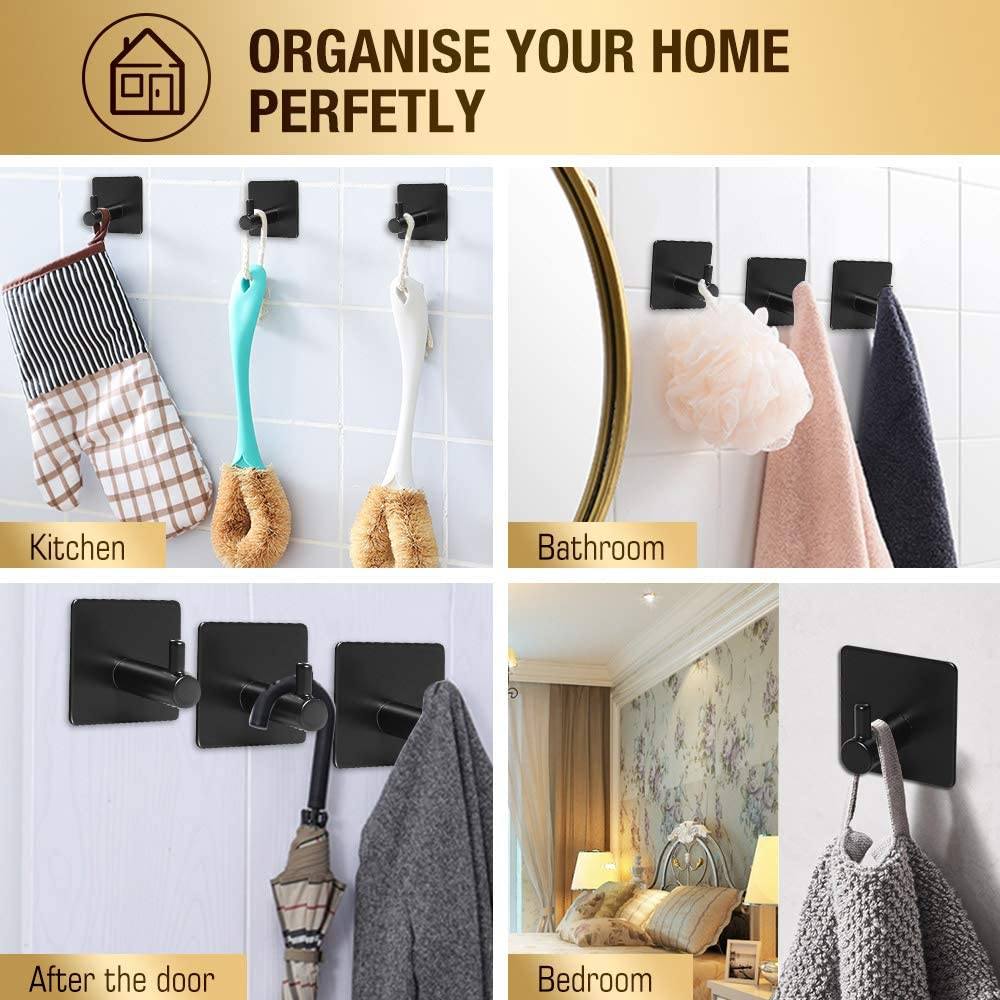 Vivolux | 4er-Pack: Schwerlast langlebige 304 Edelstahl Wandhaken