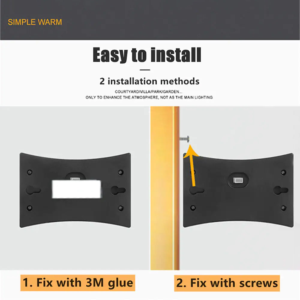 Vivolux | 4-teilige: Solar Außen 6 LED Waterproof Wandlichter