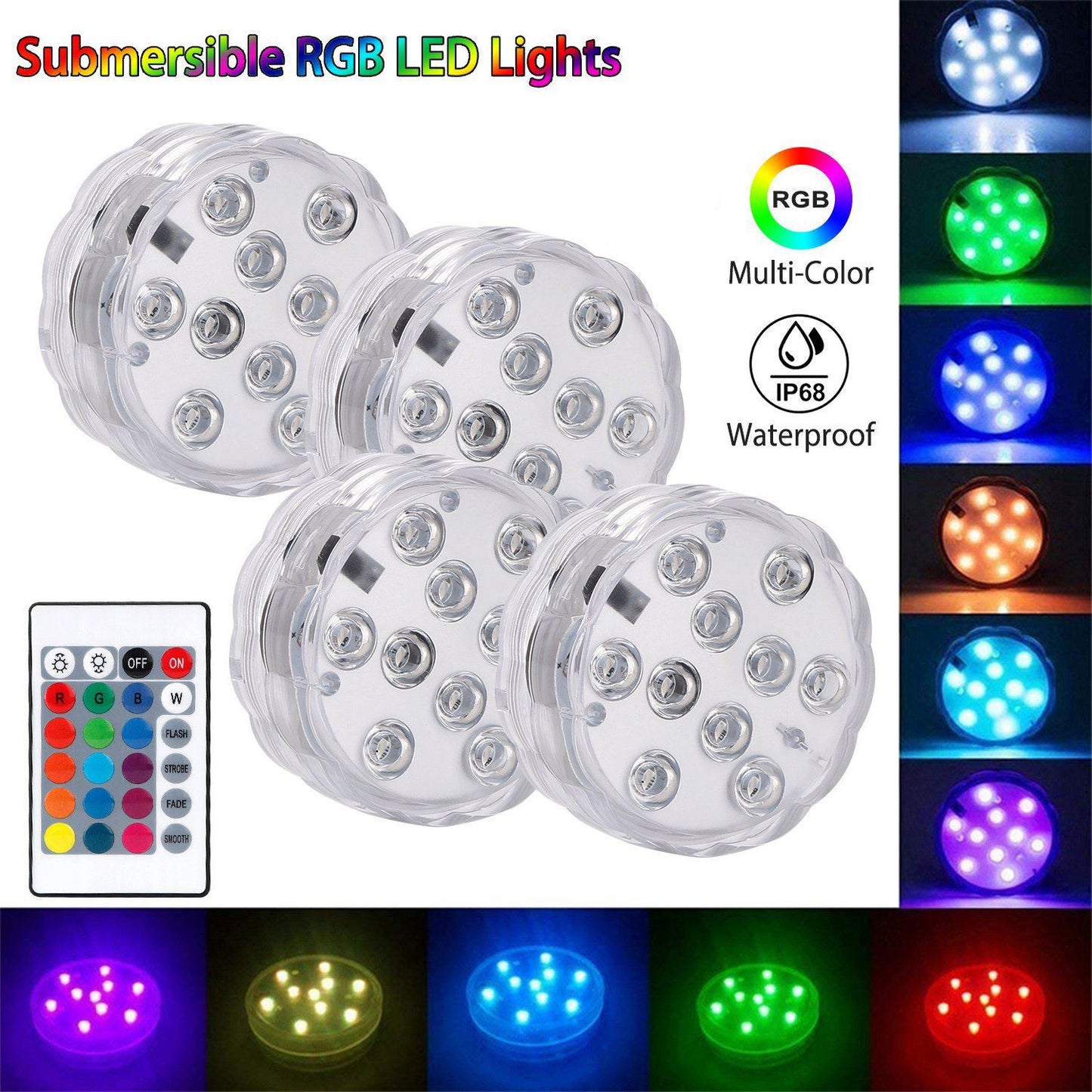 Vivolux | 4-Teilig: Unterwasser RGB LED Lichter