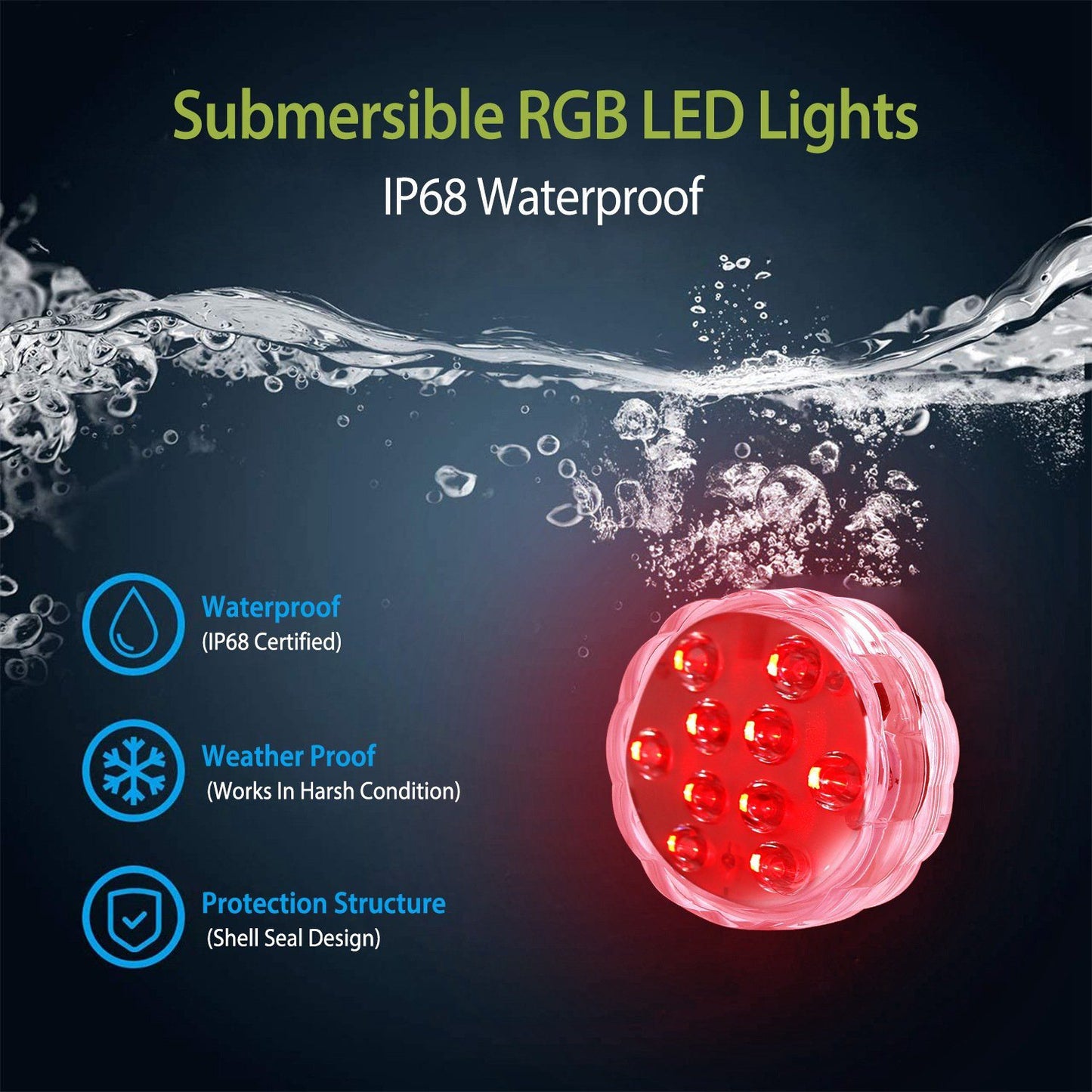 Vivolux | 4-Teilig: Unterwasser RGB LED Lichter