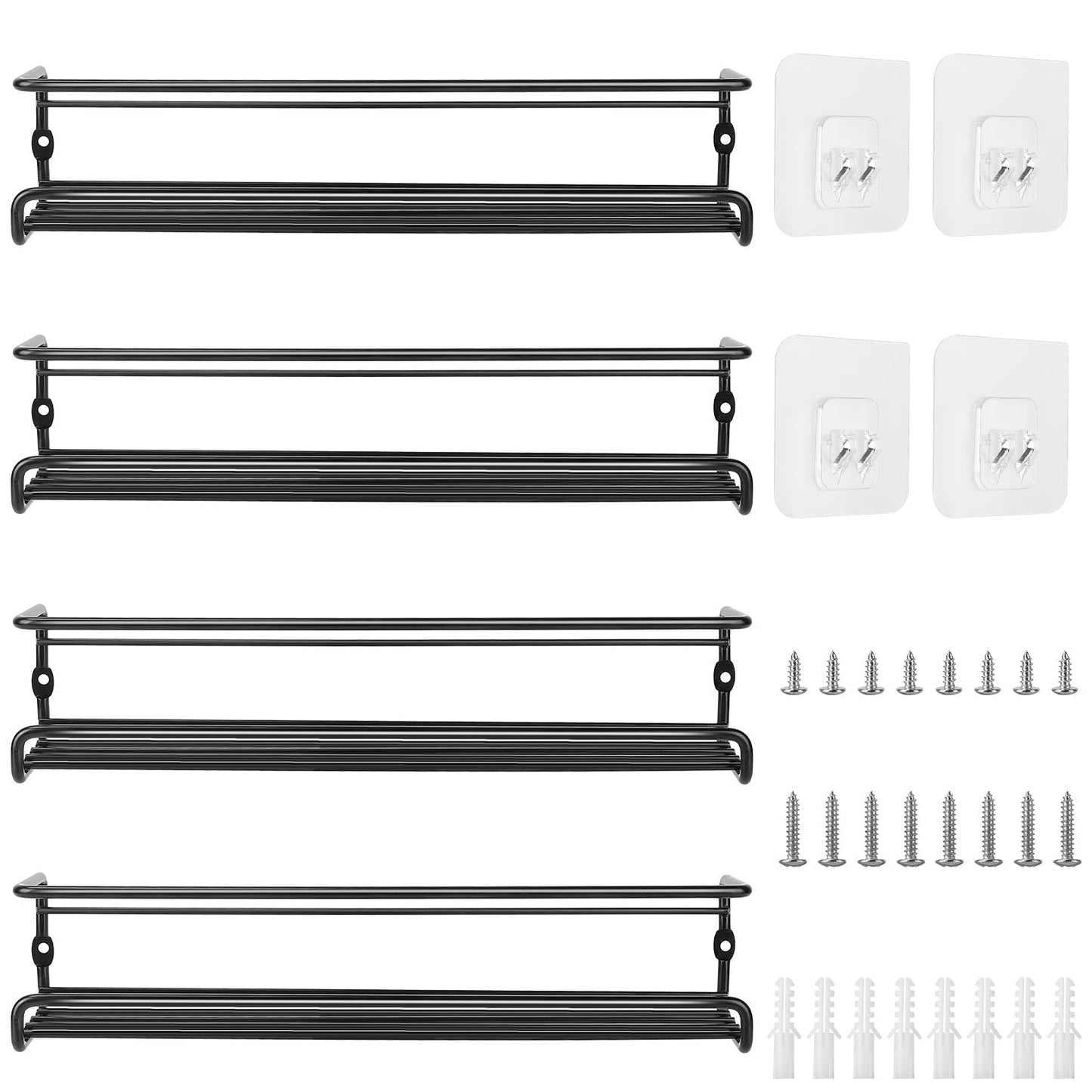 Vivolux | 4-teilige: Wandmontage Gewürzregale