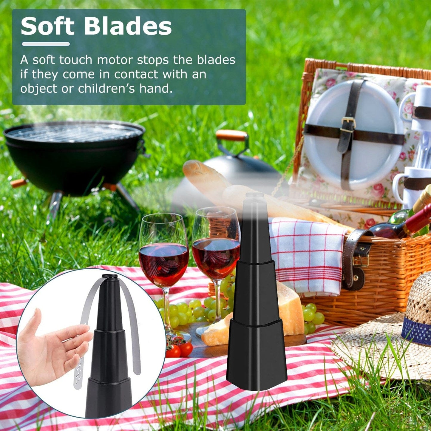 Vivolux | 4-Teilig: Fliegenabwehr Ventilator Tisch Batteriebetriebene Insektenabwehr