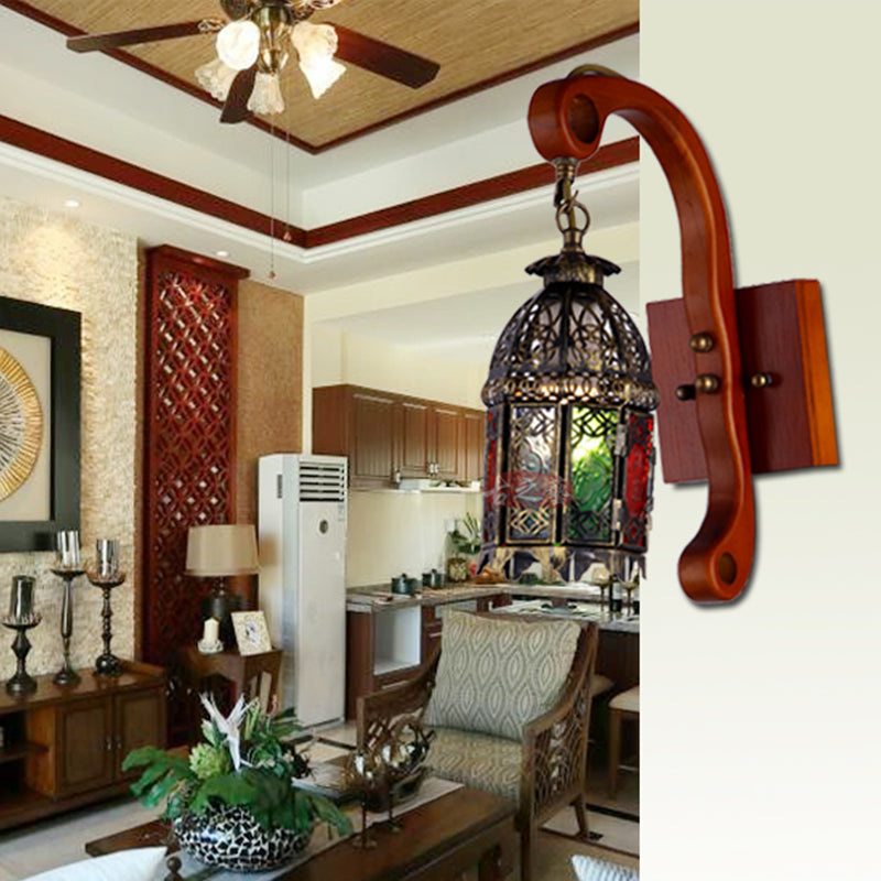 Vivolux | Metallic Copper Wandlamp Armatuur Lantaarn 1 Hoofd Verouderde Wandlamp Lamp voor Slaapkamer