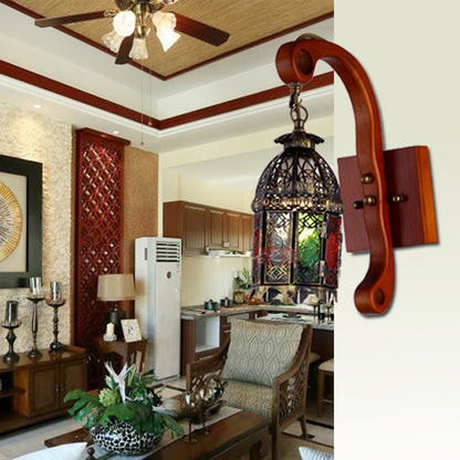 Vivolux | Metallic Copper Wandlamp Armatuur Lantaarn 1 Hoofd Verouderde Wandlamp Lamp voor Slaapkamer