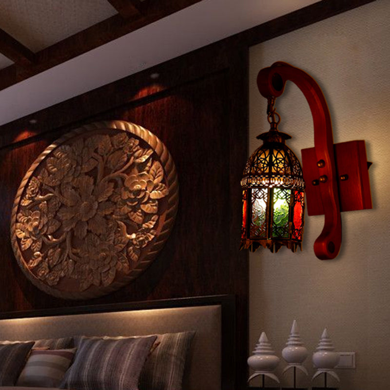 Vivolux | Metallic Copper Wandlamp Armatuur Lantaarn 1 Hoofd Verouderde Wandlamp Lamp voor Slaapkamer