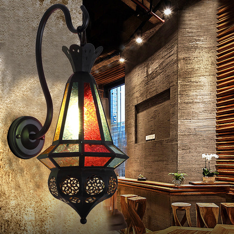 Vivolux | Antiqued Cone Wandmontage Verlichting 1-lichts IJzeren Wandlamp in Zwart voor Hoek