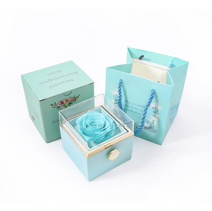 Vivolux | [Ideales Geschenk] Ewige Rosenbox - Mit gravierter Halskette & künstlicher Rose