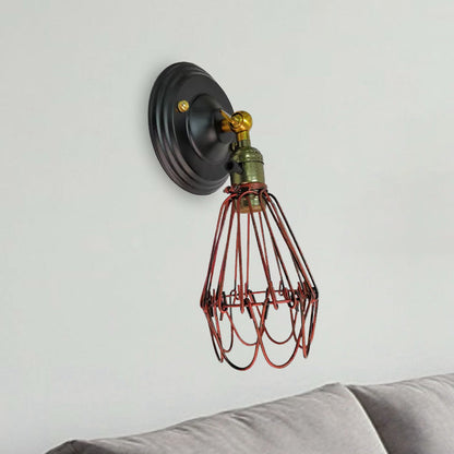 Vivolux | Gegoten ijzeren draadbescherming wandverlichting boerderij stijl 1 bol restaurant draaibare scone lamp in zwart/bronze